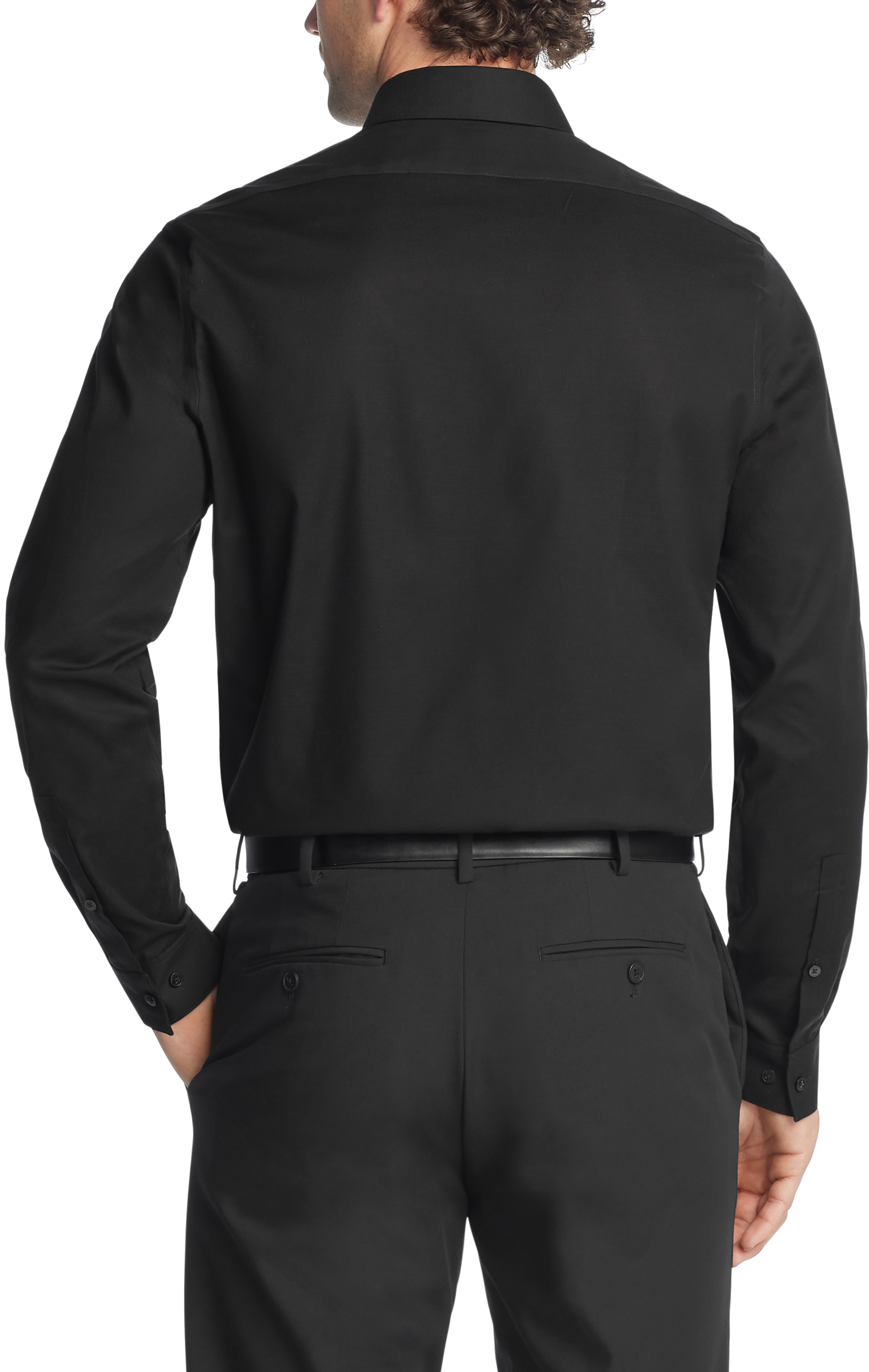 Calvin Klein Mens Steel+ Slim Fit Performance Stretch Dress Shirt Black 33K5754-OXR