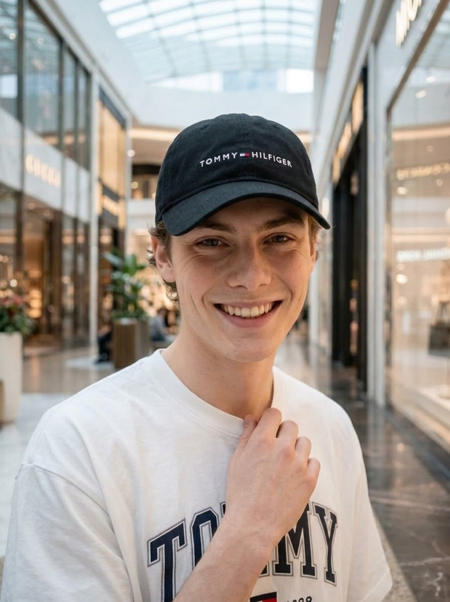 Tommy Hilfiger Unisex AM Hilfiger Logo Cap Th Deep Black 6941823 017
