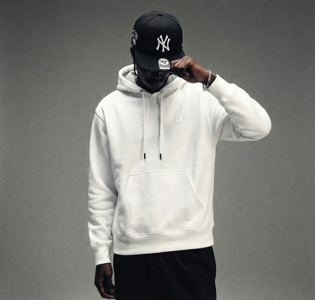 Champion Men's Powerblend Fleece Pullover Hoodie White S0889 407D55 045