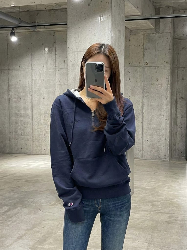 Champion Powerblend 1/4 Zip Hoodie Navy S0892 Y08009 031
