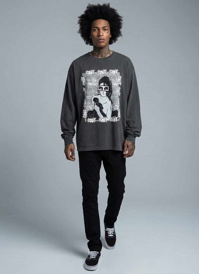 Obey Mens Obey Shojo T-Shirt Off Black 167103113