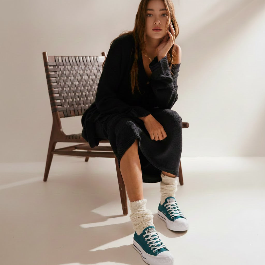 Converse Chuck Taylor All Star Lift Ox Midnight Turq/White/Black 566283C