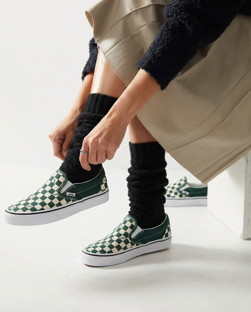 Vans Classic Slip-On Checkerboard Shoes Emerald VN000DAHEME