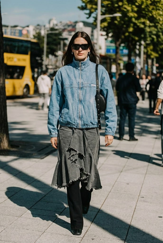 Calvin Klein Denim Windbreaker Jacket Blue Retrograde 4RB955G 420