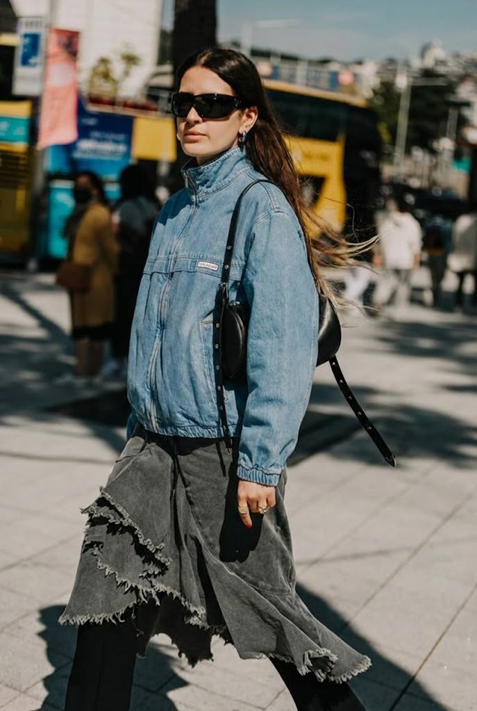 Calvin Klein Denim Windbreaker Jacket Blue Retrograde 4RB955G 420