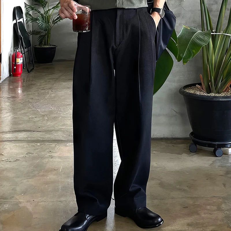 RT No. 10927 FOLDED PLEATED STRAIGHT PANTS