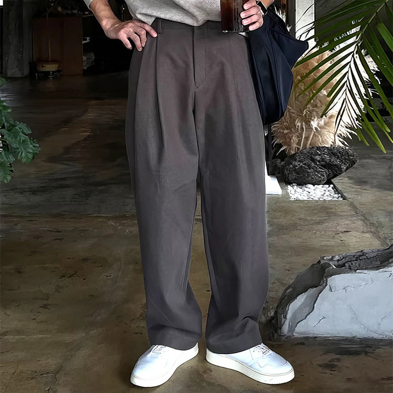 RT No. 10927 FOLDED PLEATED STRAIGHT PANTS