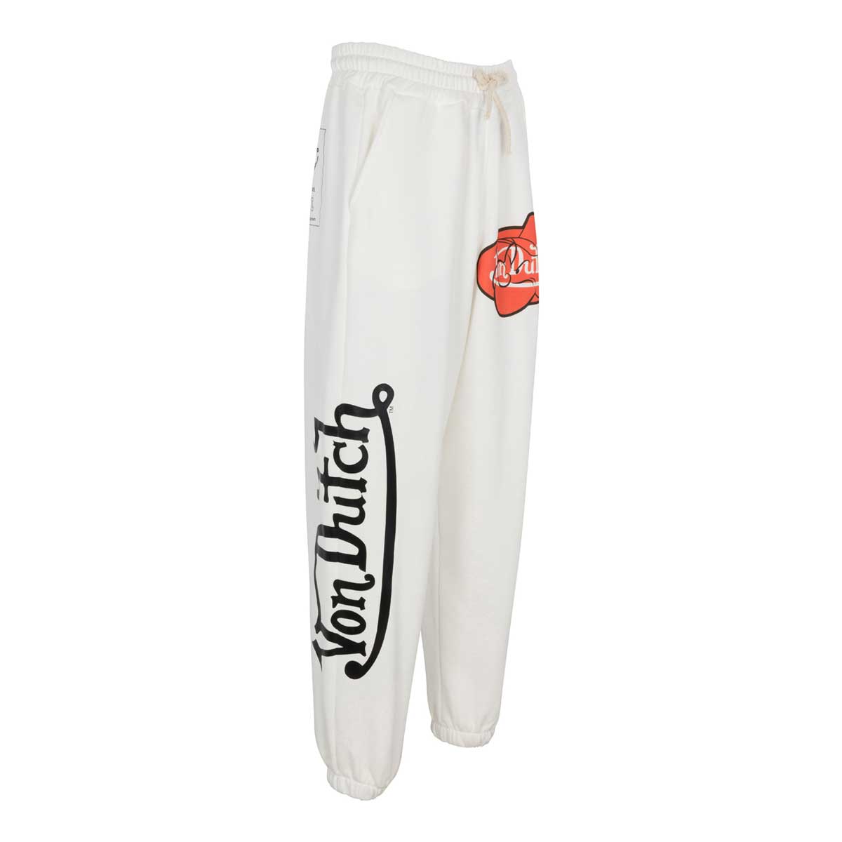 Von Dutch Mens Popeye Red Oval Cotton Fleece Sweatpants Off White PM161V