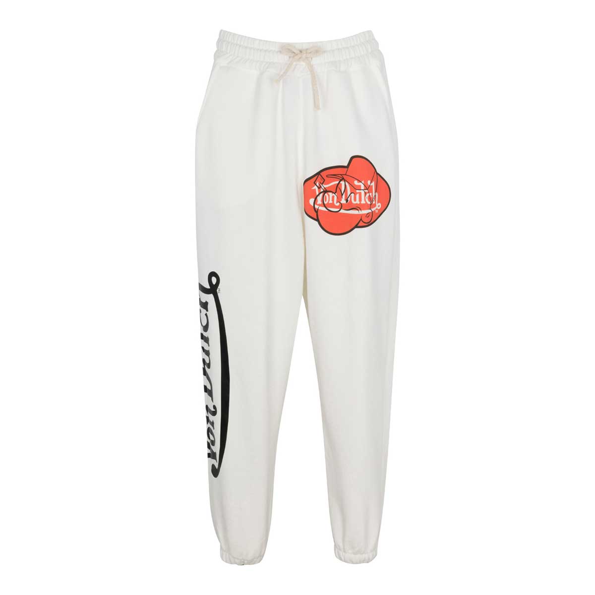Von Dutch Mens Popeye Red Oval Cotton Fleece Sweatpants Off White PM161V