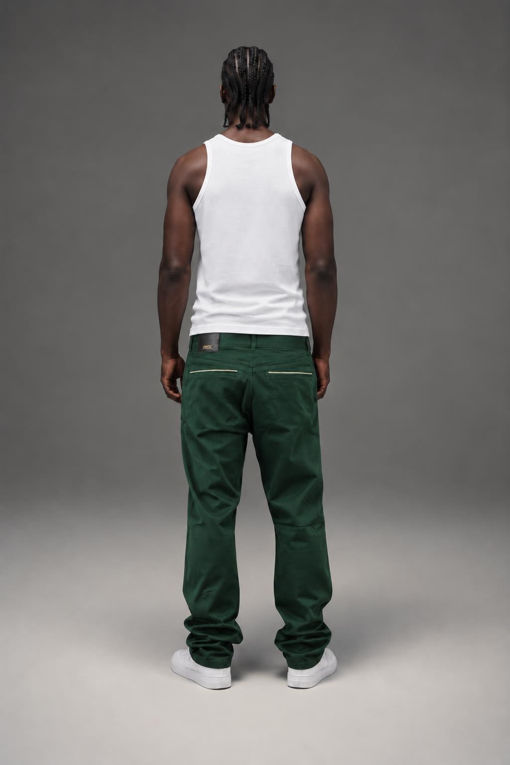 WESC kelvin chino pine green AI model photo