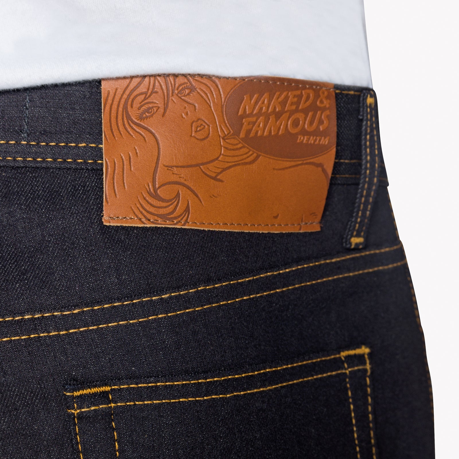 Naked and Famous Men's Weird Guy Deep Indigo Stretch Selvedge 019513.