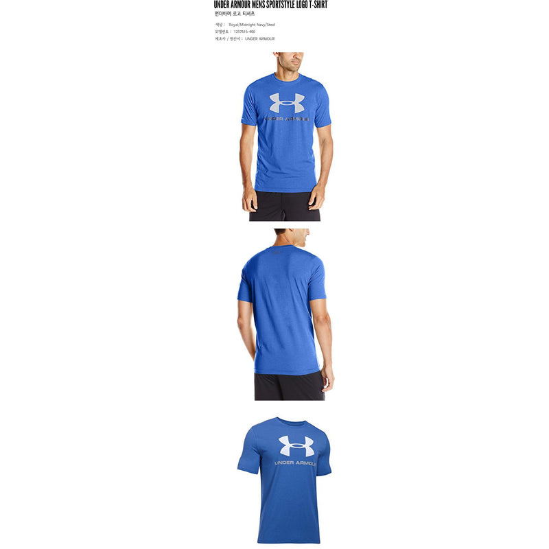 UNDER ARMOUR Mens Sportstyle Logo T-Shirt Royal/Midnight Navy/Steel 1257615-400.