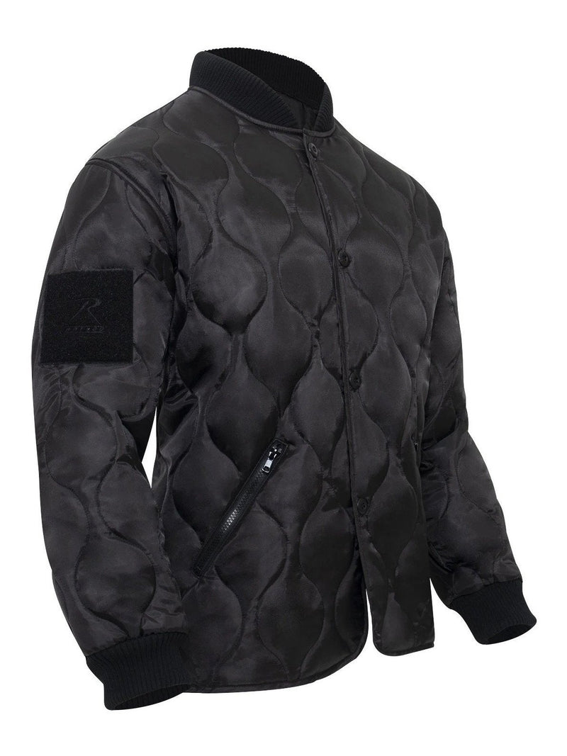 Rothco Men's Quilted Woobie Jacket Black 10424.