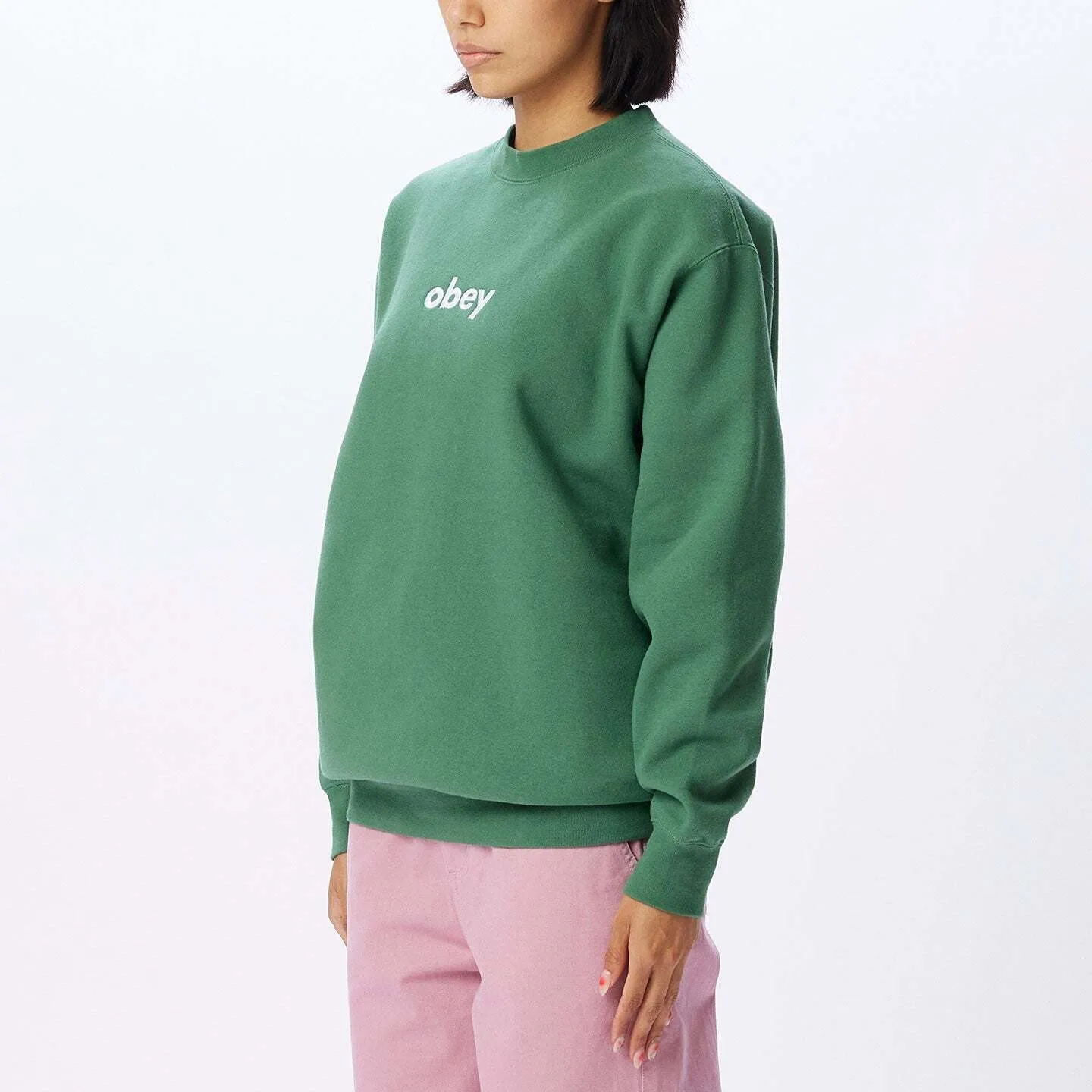 Obey Lowercase Crewneck Palm Leaf 112480125 PLF - APLAZE