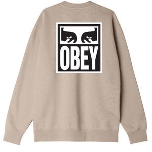 Obey Men's Eyes Icon Crew Sweatshirt Oat Milk 112863126.