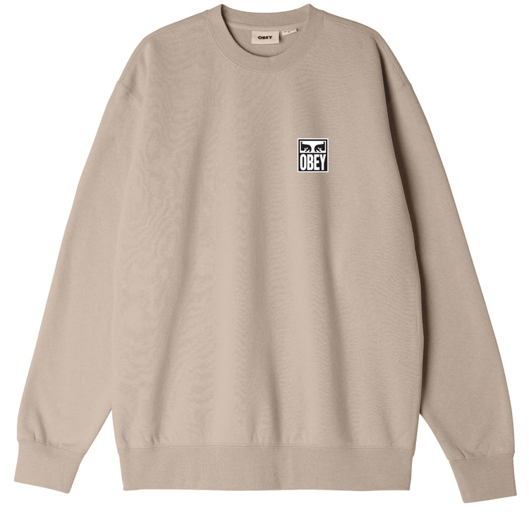 Obey Men's Eyes Icon Crew Sweatshirt Oat Milk 112863126.