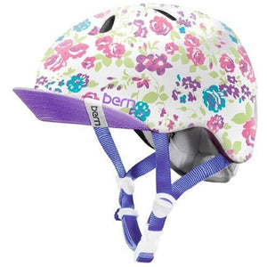 Bern Nina Satin White Floral Graphic w/Flip Visor VJGSWFV.