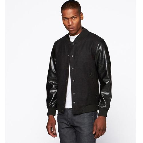 Reason ALMA MATER VARSITY JACKET - BLACK/BLACK.