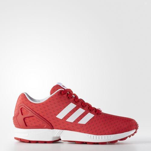ADIDAS Womens Originals ZX Flux Shoe in Tomato/Scarlet/Running White.