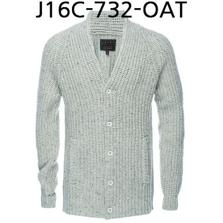 JACHS NEWYORK Ribbed Wool Cardigan Oat Cream J16C-732-OAT.