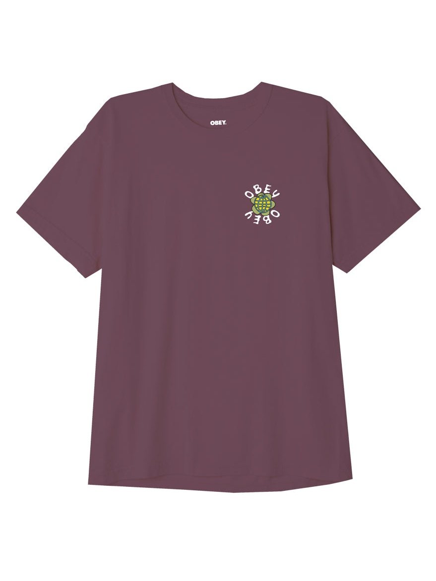Obey Mens Obey Peace Flower T-Shirt Beetroot 163003231.