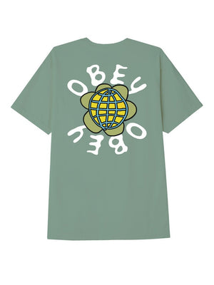 Obey Mens Obey Peace Flower T-Shirt Jade 163003231.