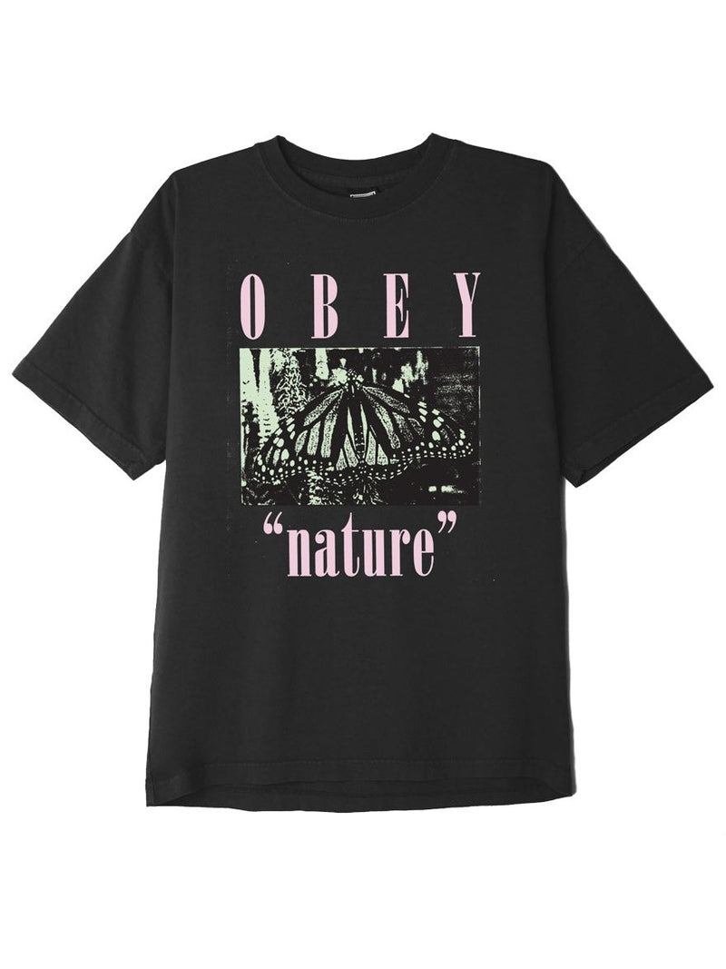 Obey Men's Obey Nature Heavyweight T-Shirt Pigment Faded Black 163633075.