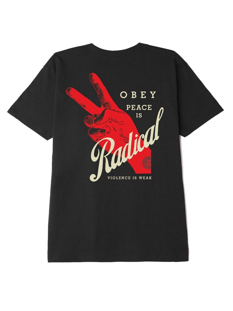 Obey Men's Obey Radical Peace Classic T-Shirt Black 165262980.