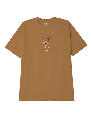 Obey Mens Obey Angel Wings T-Shirt Brown Sugar 165263185.