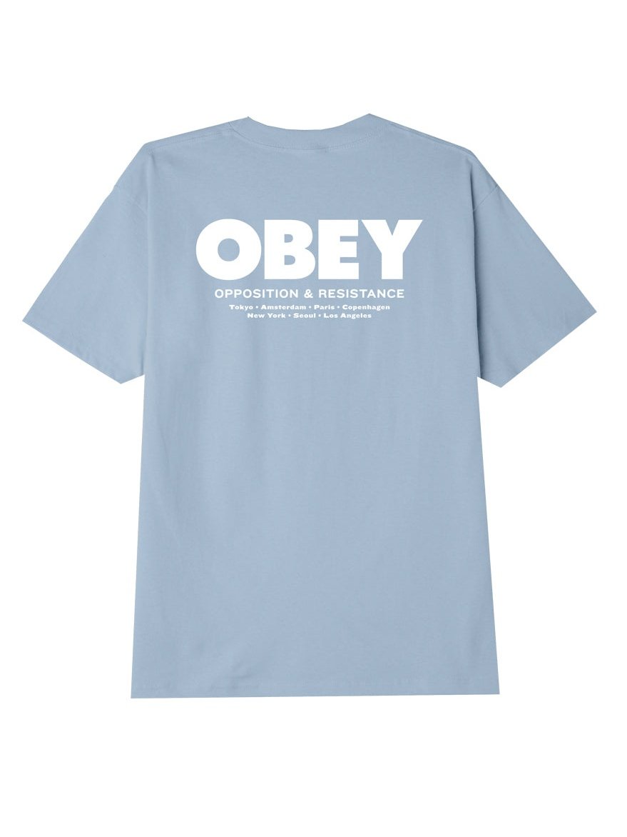 Obey Mens Obey Opposition & Resistance T-Shirt Good Grey 165263234.