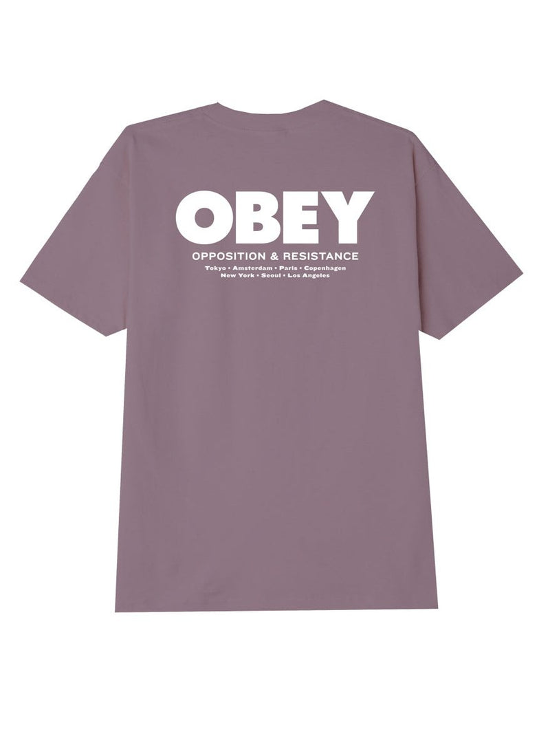 Obey Men's Obey Opposition & Resistance T-Shirt Lilac Chalk 165263234.