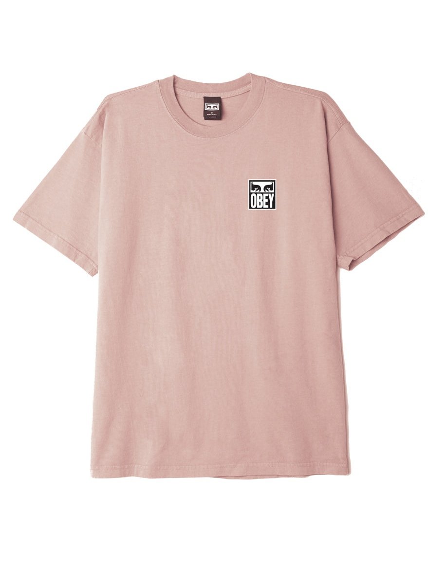 Obey Mens Obey Eyes Icon 2 Classic Box T-Shirt Pink Clay 166912142.