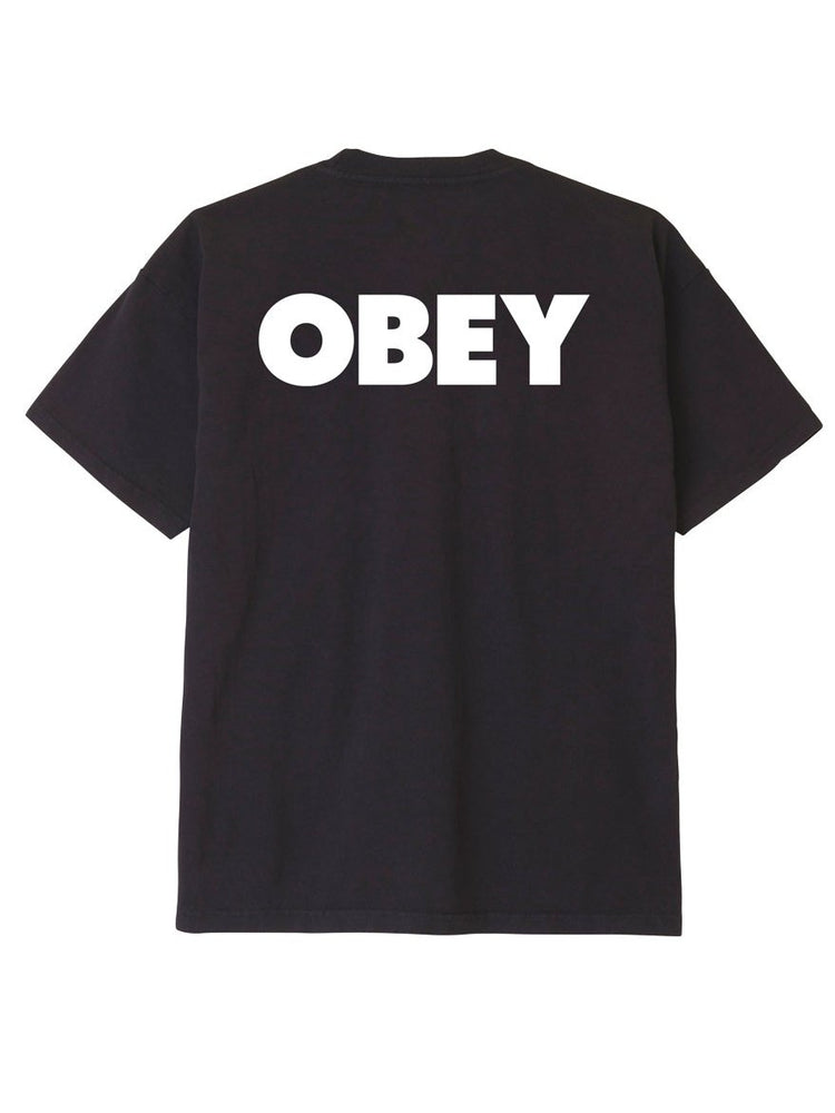 Obey Mens Obey Bold 3 Heavyweight Classic T-Shirt Off Black 166912888.