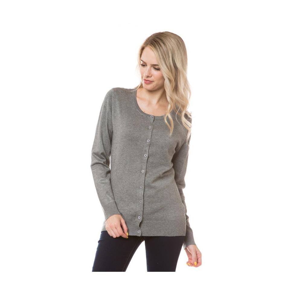 Jobber Round Neck Button Cardigans Heather Grey SW280.