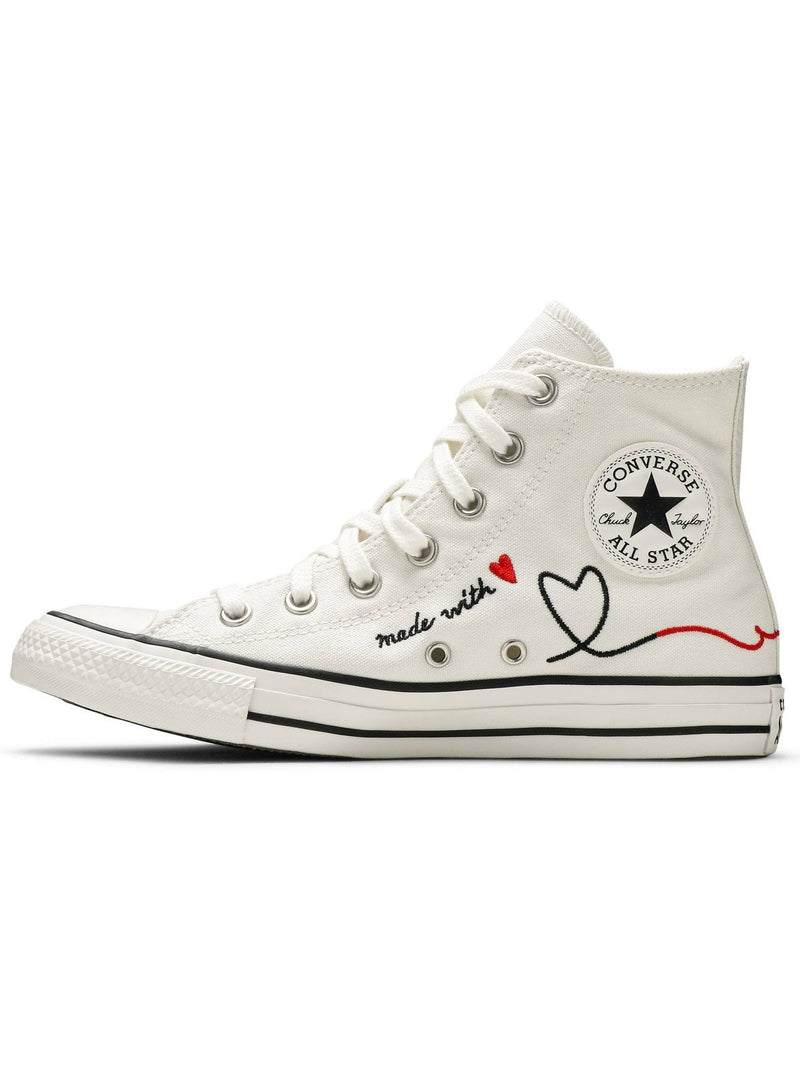 White high top converse made with love Clearance