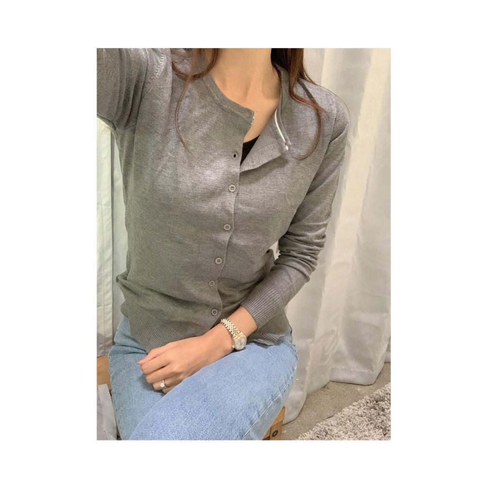 Jobber Round Neck Button Cardigans Heather Grey SW280.