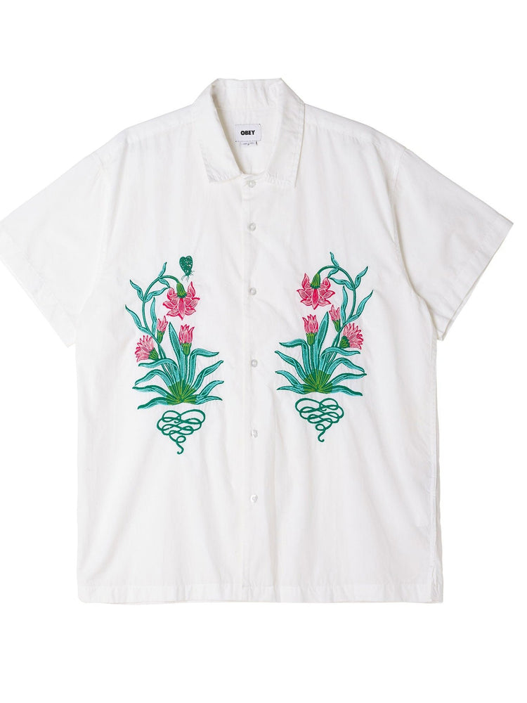 Obey Men's Adored Woven Short Sleeve Shirt White 181210334.