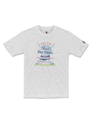 American Needle Red Jacket Mens Pabst Vintage Fade Brass Tacks T-Shirts White 19H008A-PBC.