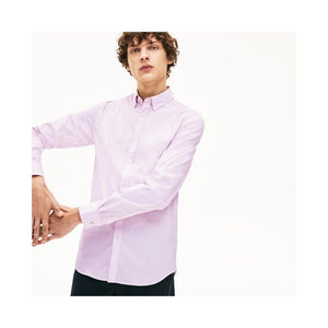 Lacoste Men's Slim-Fit Stretch Cotton Poplin Shirt  Pink Ch5366-51 HSK.