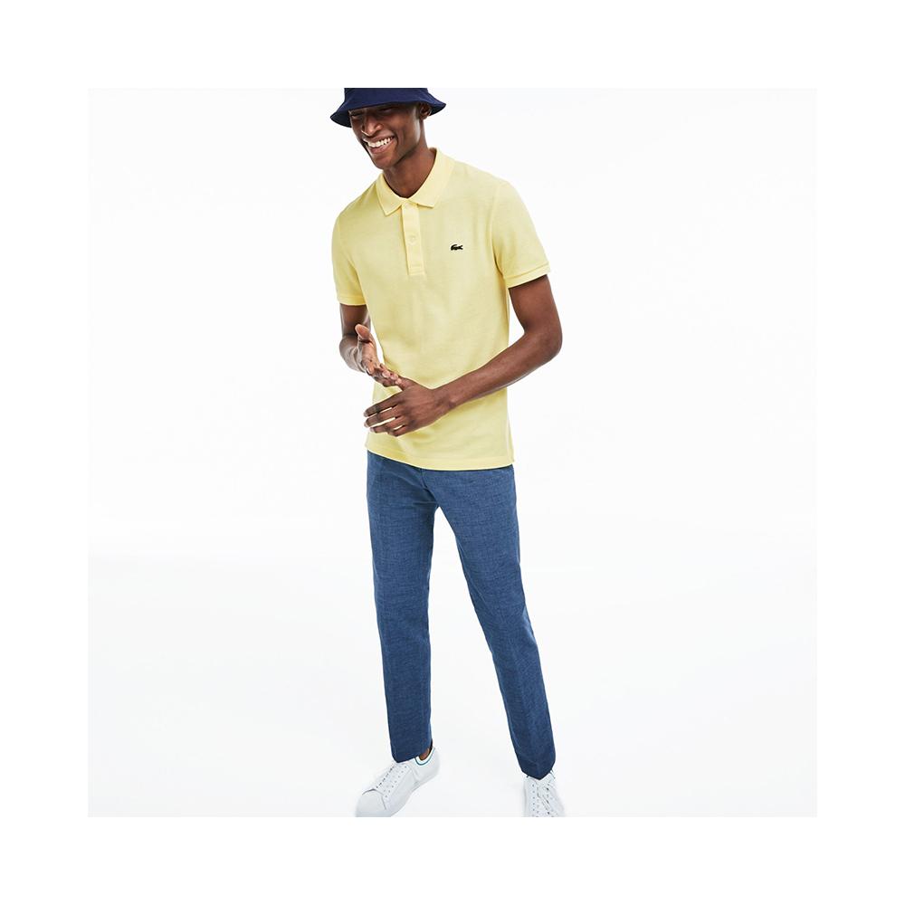 Lacoste Men's Slim fit Petit Pique Polo Shirt Napolitan Yellow PH4012-51 6XP.