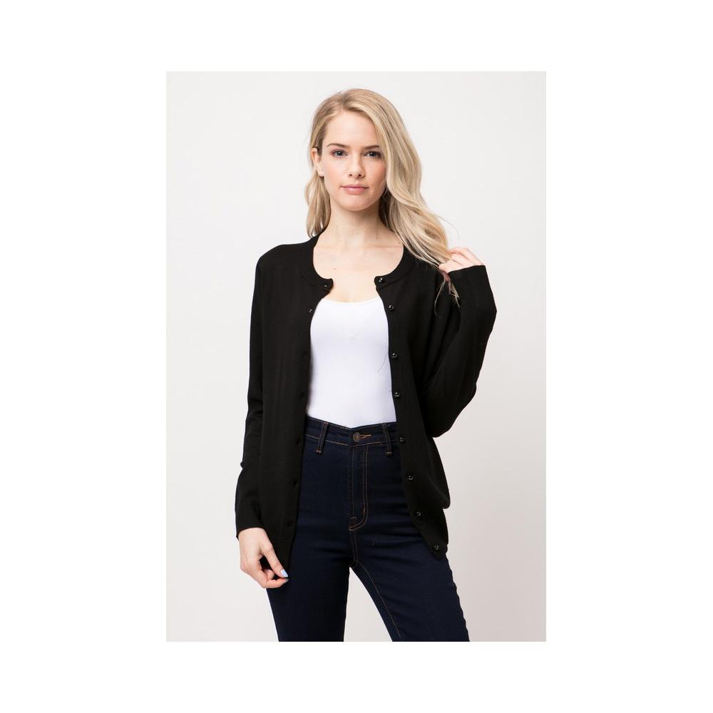 Jobber Shank Button Down Cardigan Black SW650.