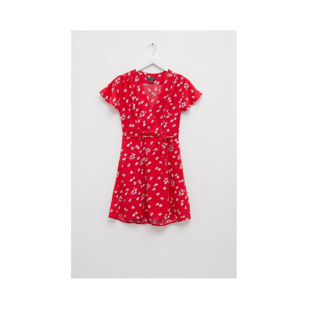 french connection red floral dress French Connection Meadow jersey floral mini dress in red
