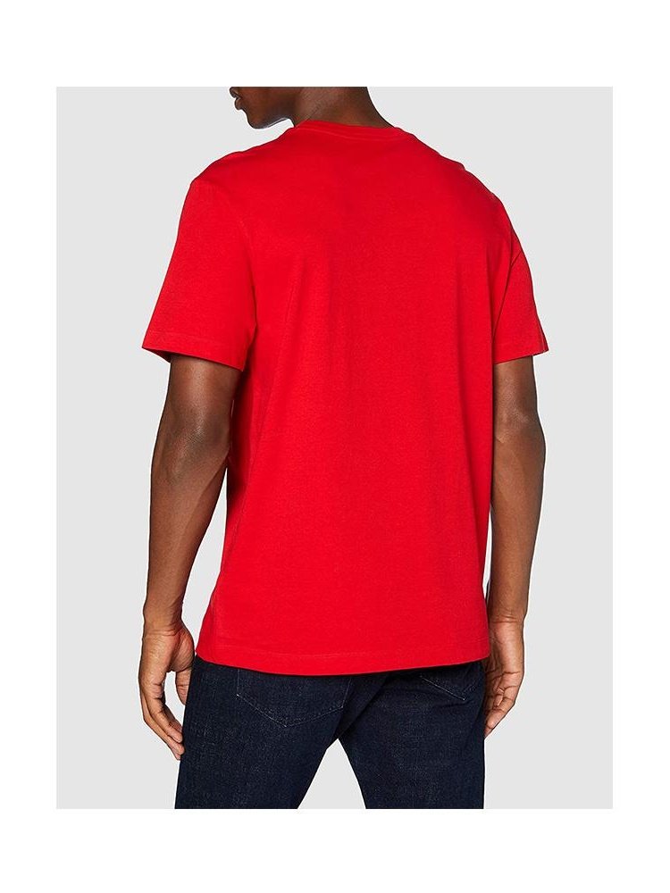 Lacoste Mens Lacoste And Crocodile Branded Cotton T-shirt Red TH1868-51 240.