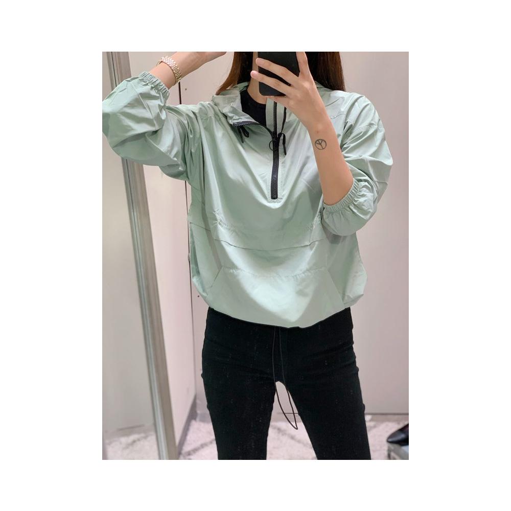 Jobber Solid Pullover Windbreaker Light Olive/Black LJ60238.