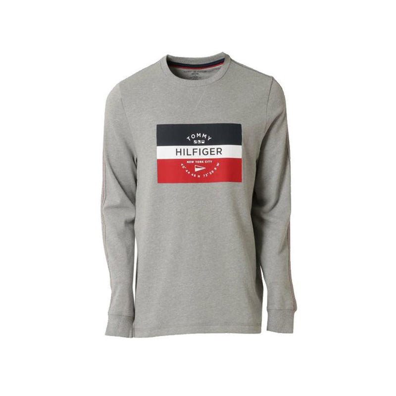 Tommy Hilfiger French Terry Long Sleeve Crew T-Shirt Gray Heather 09T3779 004.