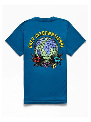 Obey Floral Globe Classic Tee Blue Sapphire 163002312.