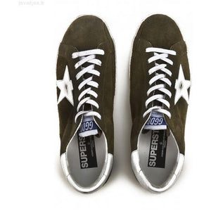 Golden Goose Superstar Sneakers Olive Green Suded/White G30MS590.B21.
