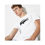 Lacoste Mens SPORT Crew Neck Ultra Dry T-shirt White/Black TH3377-51 AU8.