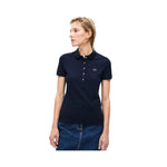Lacoste Women's Slim Fit Stretch Mini Cotton Piqu?? Polo Shirt Navy Blue PF7845 51 166.