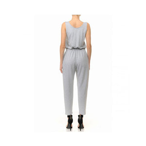 Jobber French Terry Knit Scoop Neck Sleeveless Jumpsuit Heather Grey 70450.